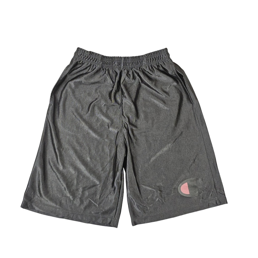 Vintage Champion Basketball Shorts Mens XLT Dazzle Silky‎ Shiny Long Baggy Gray